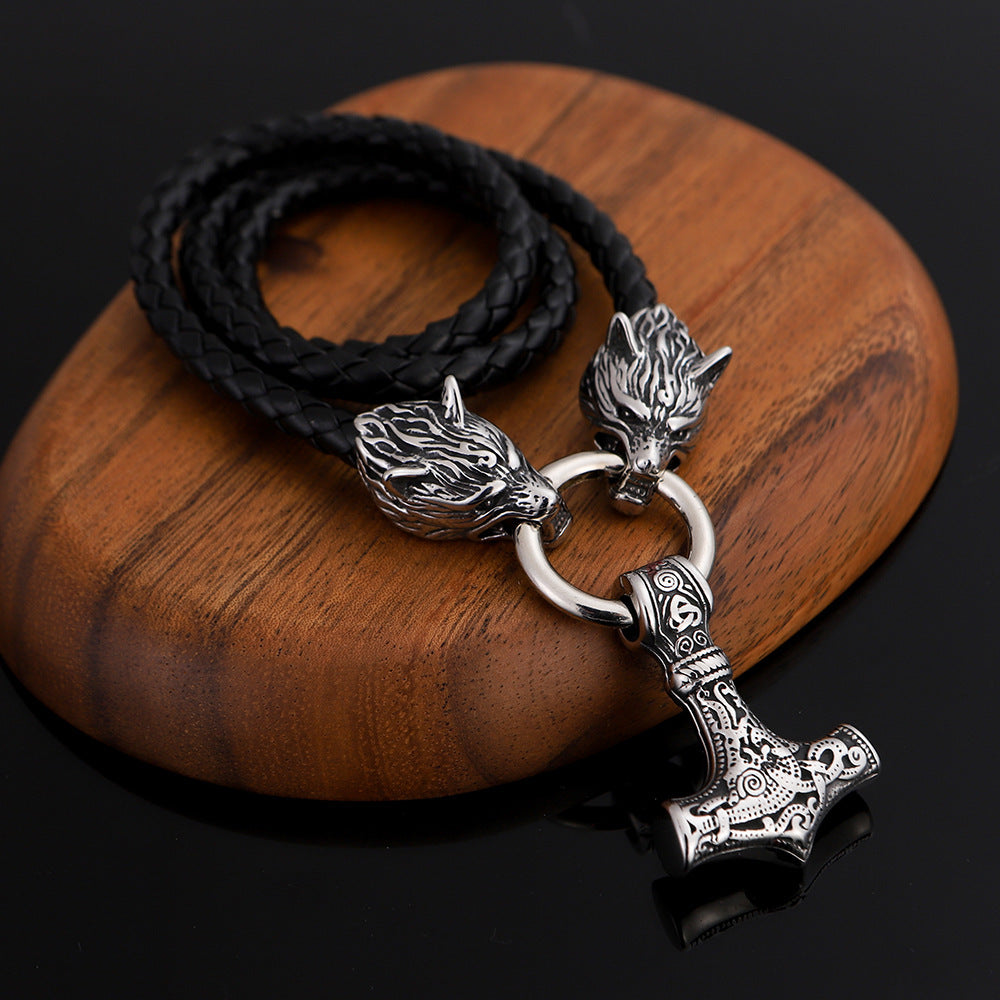 Nordic Viking Pendant Steel Satyr Head Necklace Men's Jewelry fb8c6b70 0bd0 4cb9 9879 b895f3058afb