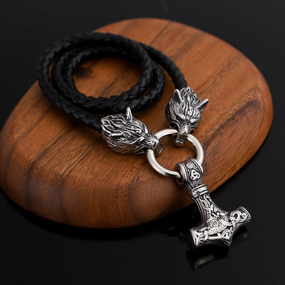 Nordic Viking Pendant Steel Satyr Head Necklace Men's Jewelry fb8c6b70 0bd0 4cb9 9879 b895f3058afb