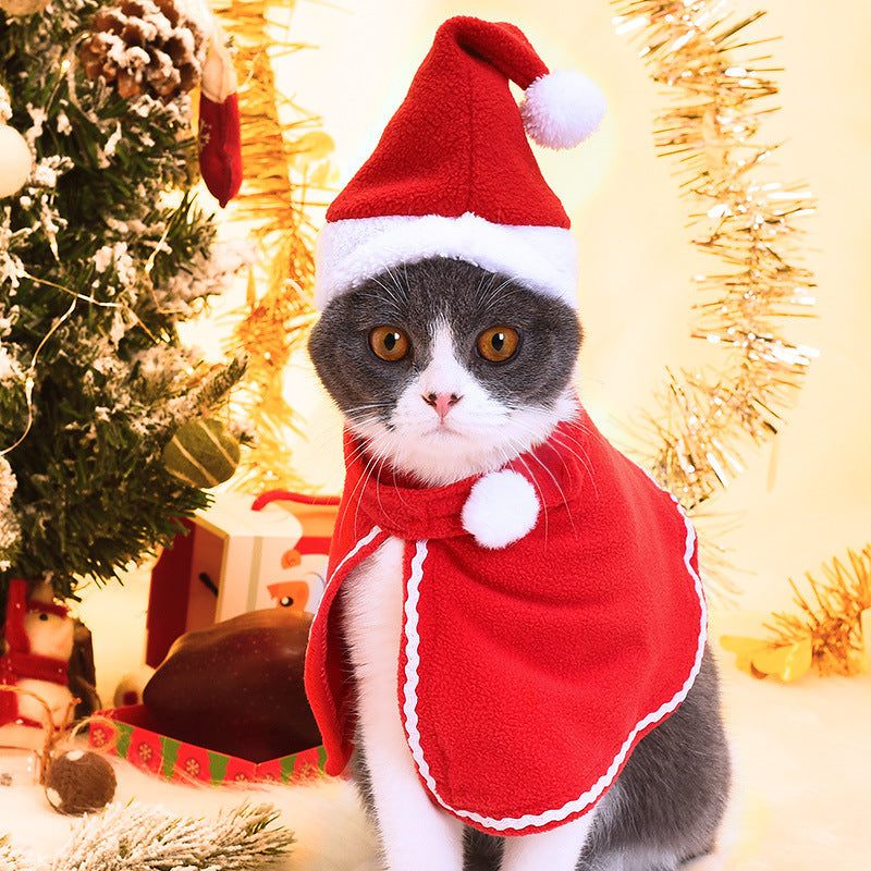 Pet Christmas Suit Cat Dog Cloak Hat fbd108d7 c8fb 456a 8962 37267d69162b
