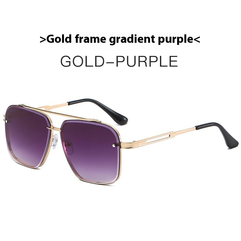 Men's Double Beam Trimmed Metal Box Sunglasses fbd5e392 2db1 4459 a099 ba7b86b813cb trans