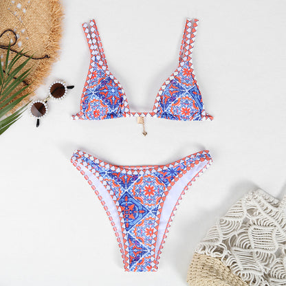 Retro 4-color Printed Women's Swimwear Bikini fc36680b 820a 4783 bcd3 9061d89fcf00