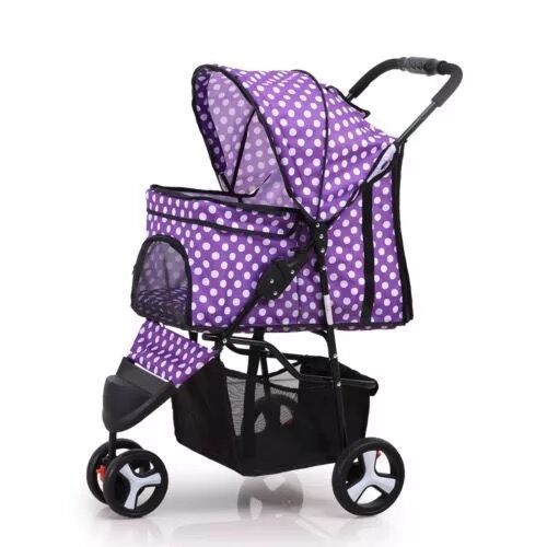 Lightweight Folding Pet Trolley Dogs And Cats Dog Out Stroller Three-wheeled Pet Stroller Dog Out Stroller Supplies fc408125 