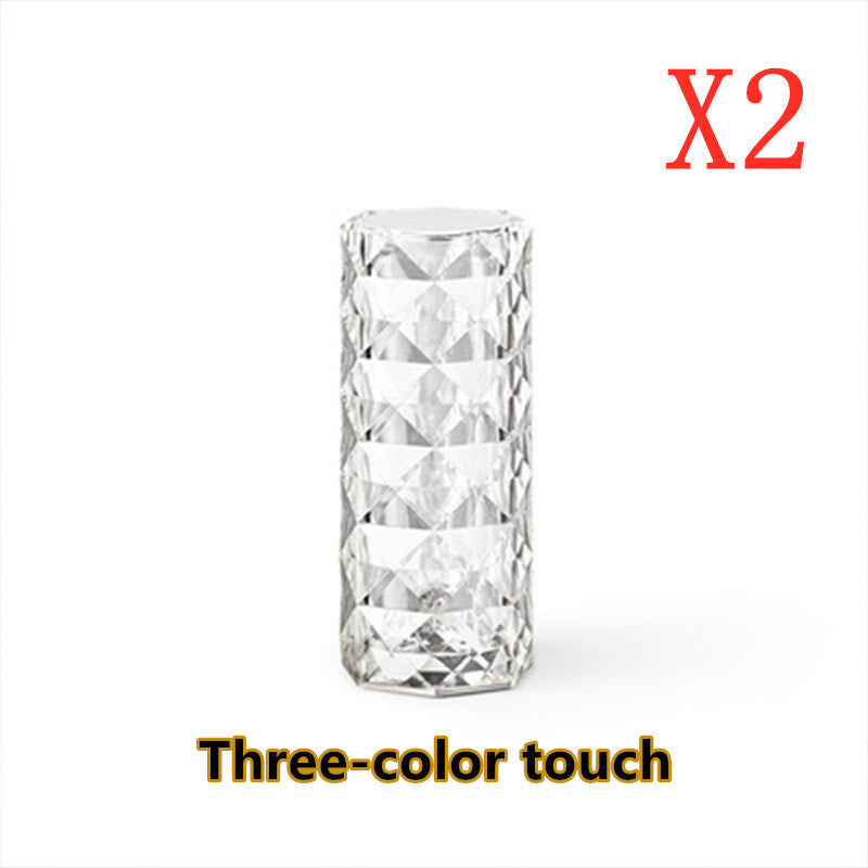 Nordic Crystal Lamp USB Table Lamps Bedroom Touch Dimming Atmosphere Diamond Night Light Rose Projector Lamp Decor fc48d025 0