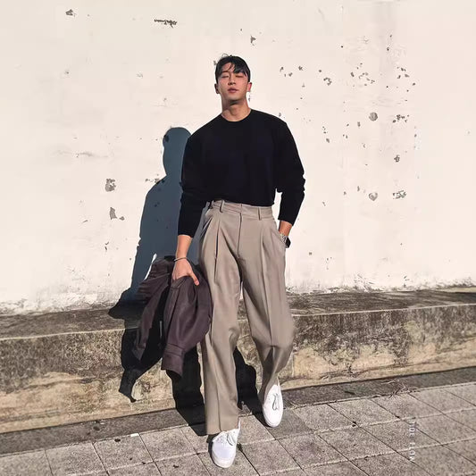 European Goods High Waist Suit Pants Male fc5acf7f f7ec 4514 8782 2a9e1a5937cb