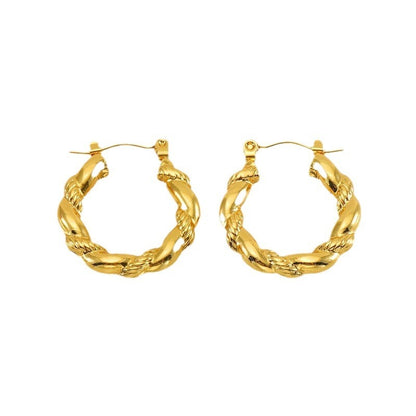 Titanium Steel Round Twist Stud Earrings High Sense fc5cee24 1ca7 42b5 a523 c5a97fdcc04e