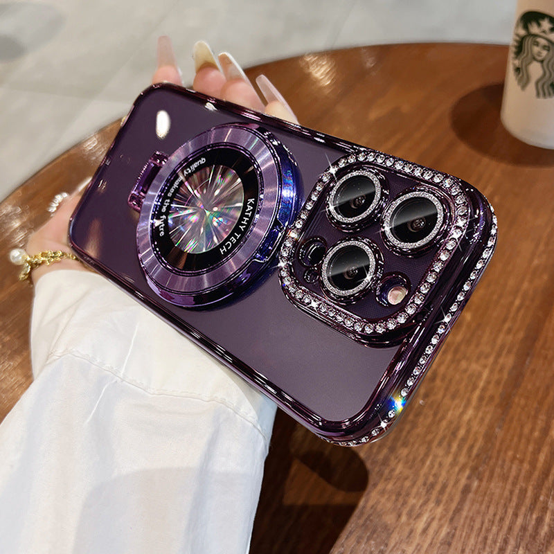 New Magnetic Bracket Rhinestone Frame Phone Case fc5e1fed c982 4a2a 814d 49b28dfa6595