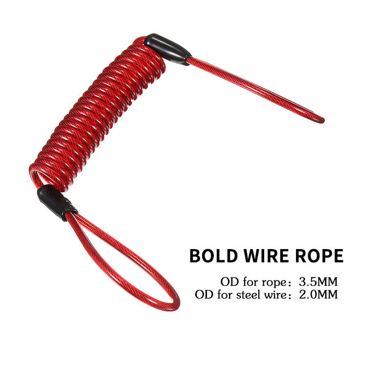 Electric Scooter Bicycle Helmet Motorcycle Disc Brake Lock Spring Reminder Rope European And American Creative Travel Wire Ro