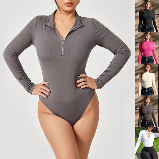 Fashion Long Sleeve Zipper Jumpsuit Seamless Slimming Shapewear For Women Romper fc892e2f eaef 42af b62e 9dccf7b7ec61