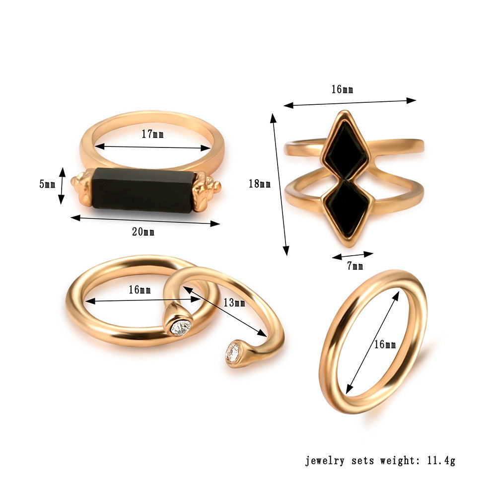 Fashion Joint Ring Set Electroplating 18K Gem Jewelry fc908f97 1626 4cd5 9ab7 e3667e8bb559