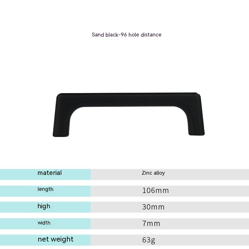 Nordic Cabinet Door Handle Modern Minimalist Black Gray Wardrobe Zinc Alloy Handle Kitchen Cabinet fc985102 f6b4 41cd b1c2 b5