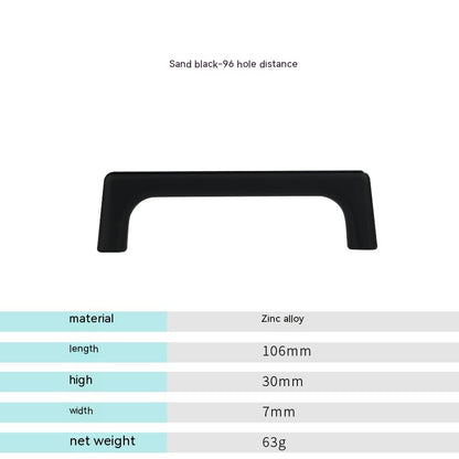 Nordic Cabinet Door Handle Modern Minimalist Black Gray Wardrobe Zinc Alloy Handle Kitchen Cabinet fc985102 f6b4 41cd b1c2 b5