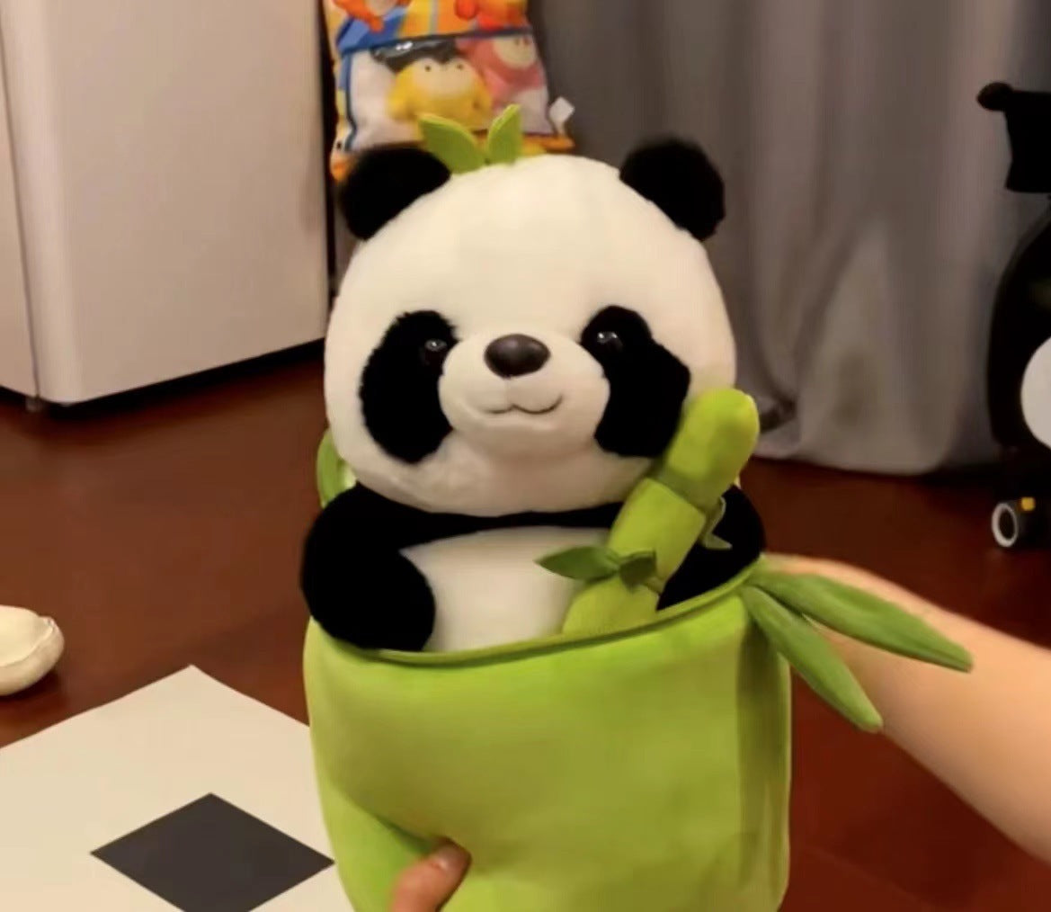 Simulated Bamboo Tube Flower Panda Pillow fcd2b9d5 3ab4 437a a1bc d3eda801342d