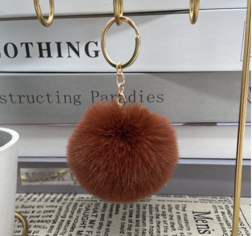 20 Colors Fluffy Fur Pom Pom Keychain Soft Faux Fur-like Ball Car Keyring Key Holder Women Bag Pendant Jewelry - HD Wireless Product #33