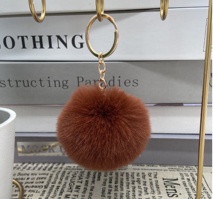 20 Colors Fluffy Fur Pom Pom Keychain Soft Faux Fur-like Ball Car Keyring Key Holder Women Bag Pendant Jewelry - HD Wireless Product #33