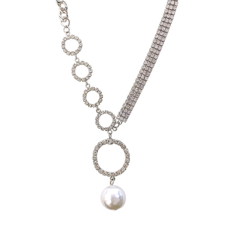 European And American Style Temperament Full Diamond Ring Pearl Necklace fcf29cbf da6f 4425 9f2b 23f7d3d5f702