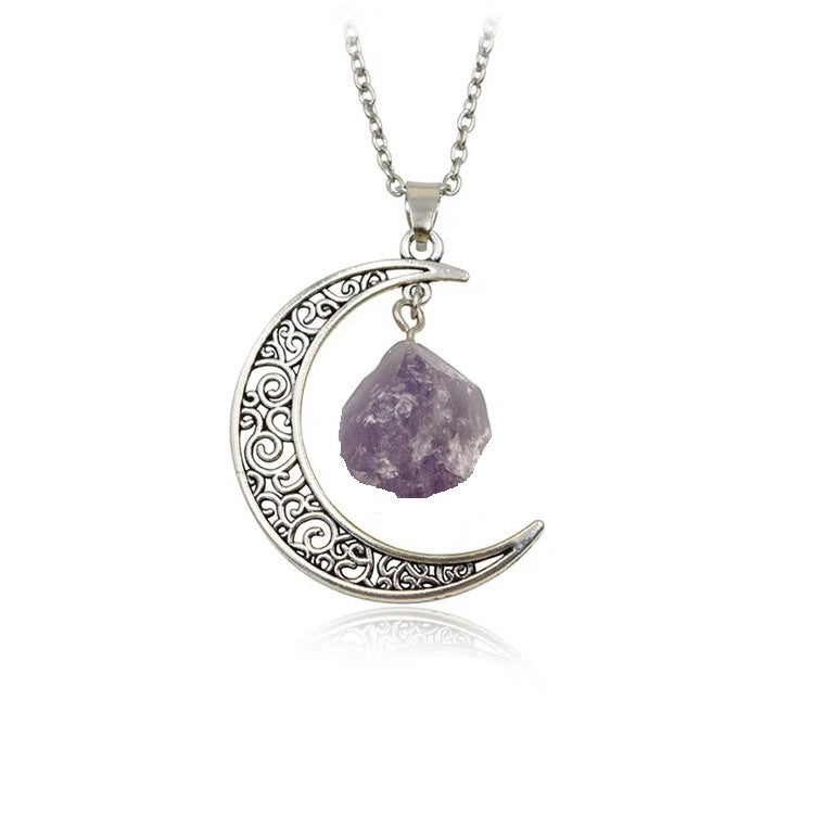 Natural Stone Crystal Necklace Vintage fcffbc16 5c9f 4f51 bf10 7b304f5bf345