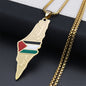 Palestine Israel Map Pendant Necklaces For Men Women Stainless Steel Gold Color Palestinians Ethnic Map Jewelry Gifts fd0825e
