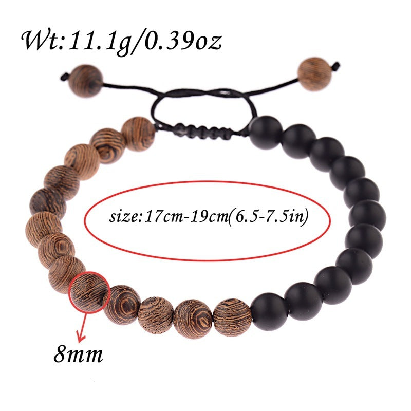 8mm Natural Woman Yoga Wooden Bead Bracelet - HD Wireless Product #3