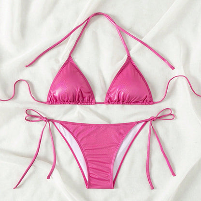Pure Color Tied Beach Sexy Bikini Hot Spring Split Swimsuit Female Bikini fd2e01bc 231b 45f9 ba5f ddcce52ed5ac