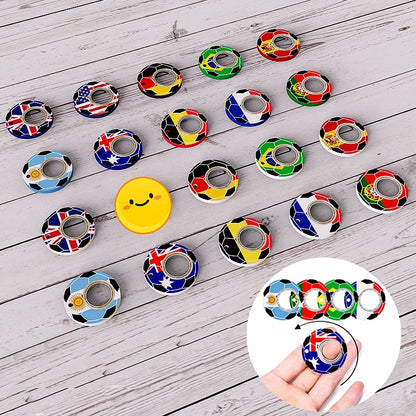 Creative Football World Cup Fidget Spinner Toy Keychain Hand Spinner Anti-Anxiety Toy Relieves Stress Finger Spinner Keychain