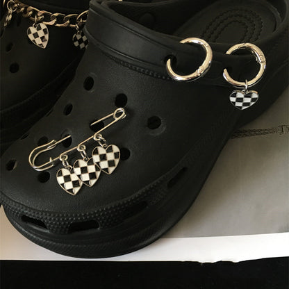 Light Luxury Checkerboard Hole Shoes Accessories Buckle fd535650 edd5 4c5f b7f5 bed2bec6c596