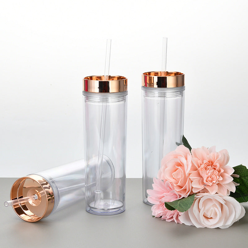 Double Layer AS Plastic Straight Body Multicolor Frosted Straw Cup fd638388 77c8 4bb9 a7eb dfe7abca1ad8