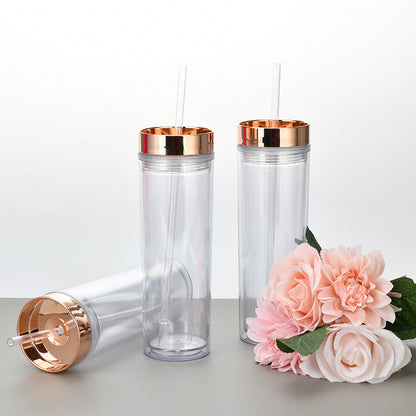 Double Layer AS Plastic Straight Body Multicolor Frosted Straw Cup fd638388 77c8 4bb9 a7eb dfe7abca1ad8