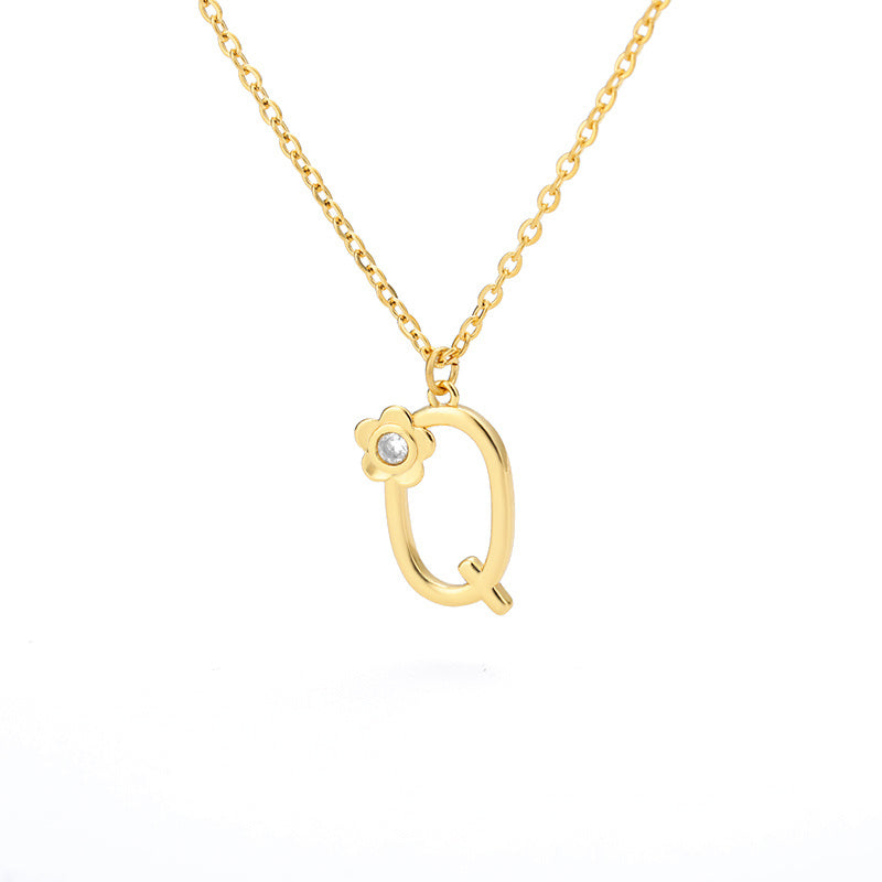 Rose English Alphabet Pendant Necklace fd690d28 1517 4646 a435 6ee569740bde