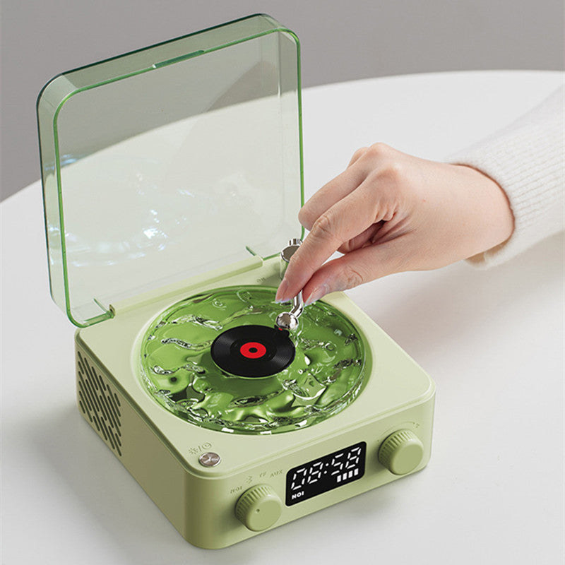 Retro Turntable Speaker Wireless Bluetooth-compatible 5.0 Vinyl Record Player Stereo Sound With White Noise RGB Projection La