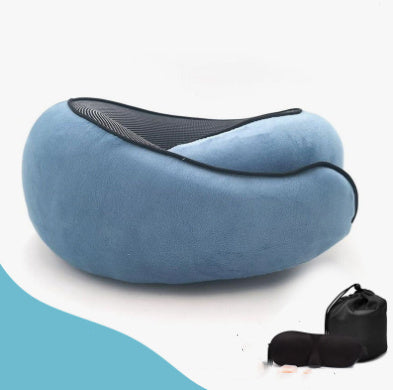 Travel Neck Pillow Non-Deformed Airplane Pillow Travel Neck Cushion Durable U-Shaped Travel Memory Cotton Nap Neck Pillow fd9