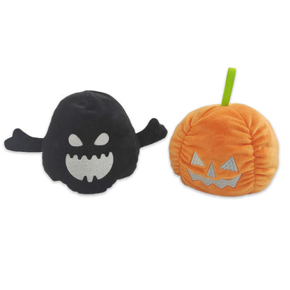 Halloween Luminous Plush Toys Creative Cute Reversible Ghost Pumpkin Plush Toy Kids Children Gift Two-sided Flip Children's T
