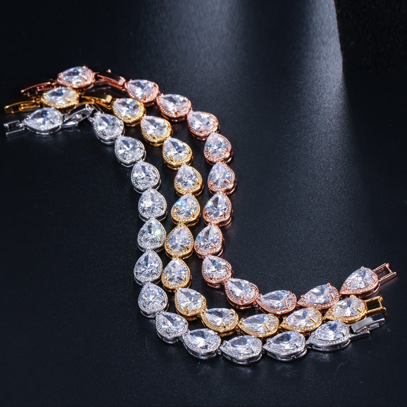 Fashion Drop-shaped Zircon Bracelet For Women