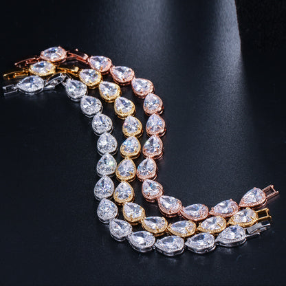 Fashion Drop-shaped Zircon Bracelet For Women