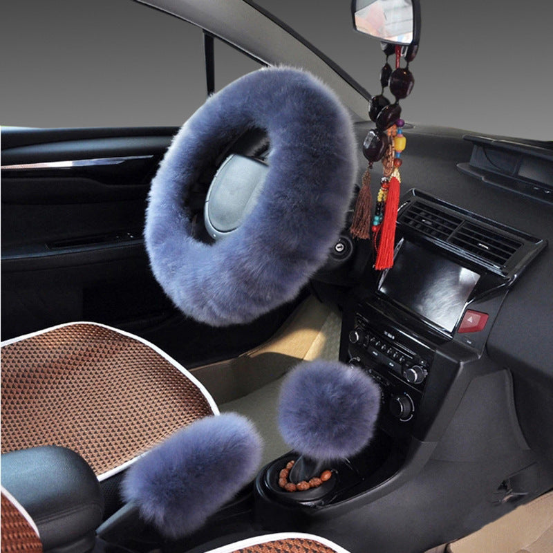 Wool Steering Wheel Cover Long Wool Handle Cover fdd6343a a934 4c90 8779 f683312f3e6b