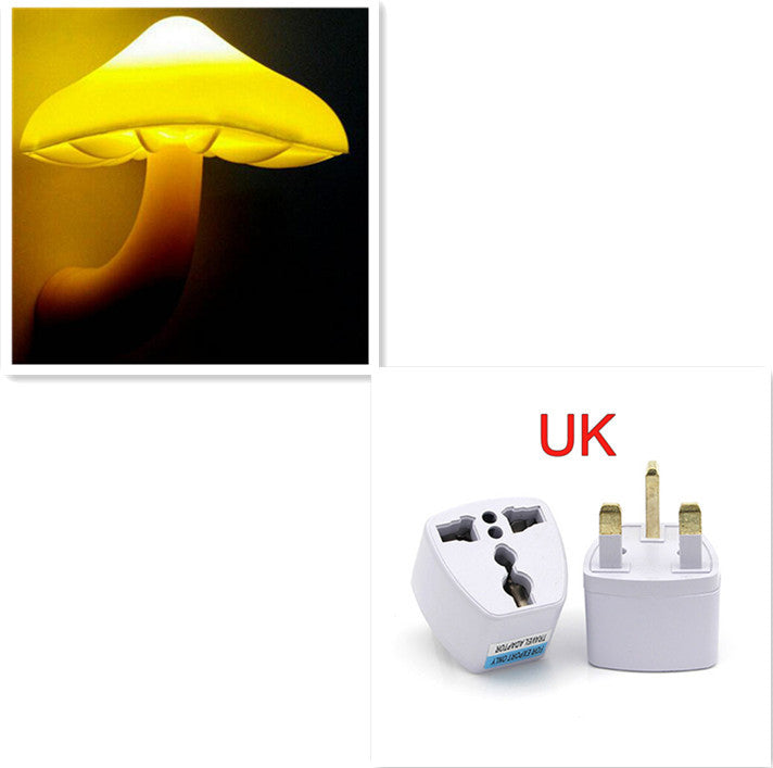 LED Night Light Mushroom Wall Socket Lamp EU US Plug Warm White Light-control Sensor Bedroom Light Home Decoration fde798a1 2