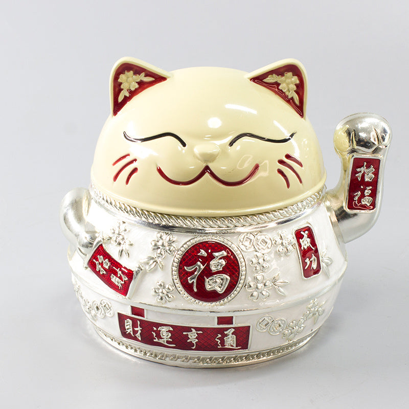 Lucky Cat Ashtray Creativity Personality Trendy Home Living Room With Cover Anti-fly Ash Uxury High-end Simple Ashtray - 图片 11