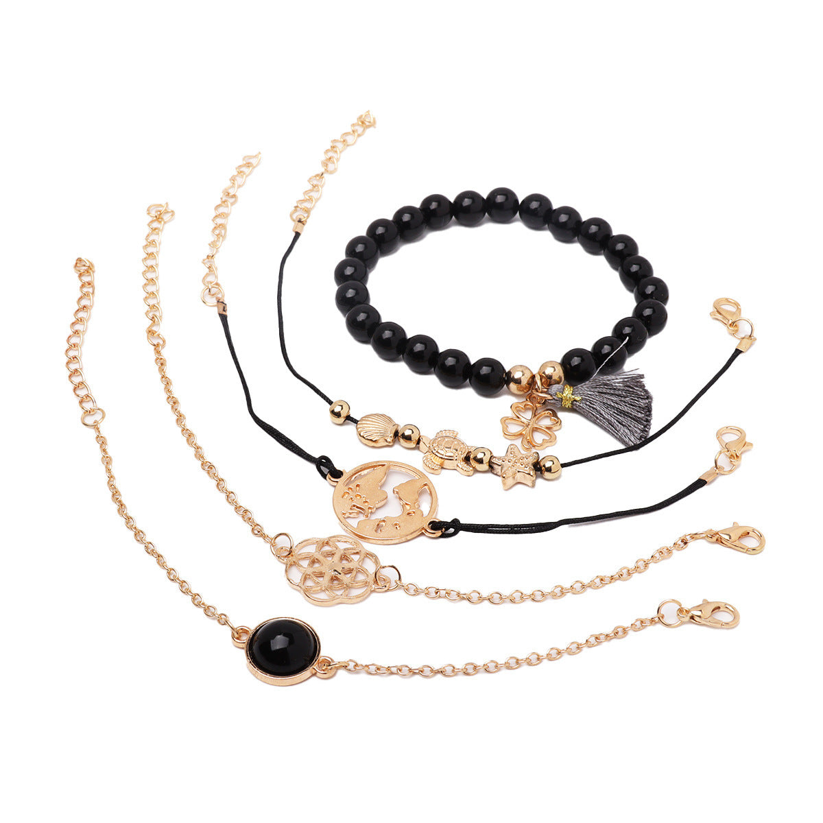 Fashion Turtle Drip Oil Tassel Bracelet Five Piece Set fe0d57ab 321c 4a11 948e bd2f0e111bad
