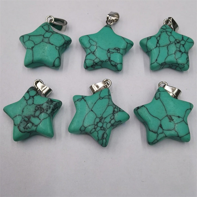Natural Stone Crystal Agate Shuangbu Face Five-pointed Star Pendant fe0e86c1 ae04 4887 8ae5 3cd6b9f14a0b fine