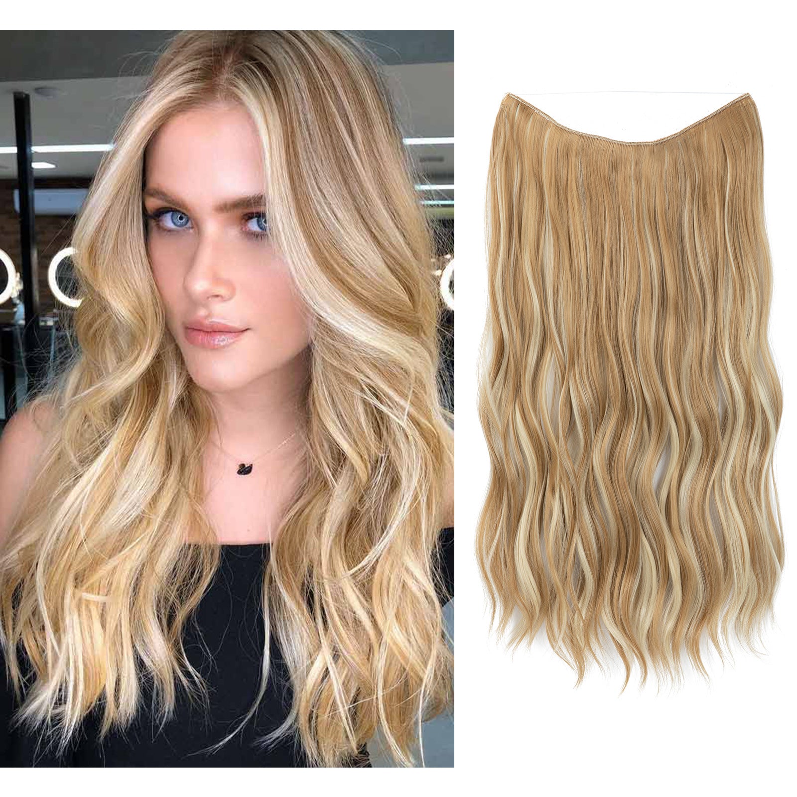European And American Style Women Corn Curler Fishing Thread Long Curly Hair  Wig fe101174 5238 49b9 af79 166a29fff501