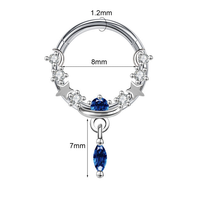 Closed Ring Star Ball Pendant Nose Ring Personality Piercing Jewelry fe232e72 7ad3 422a be9c 43d61ec27a3b