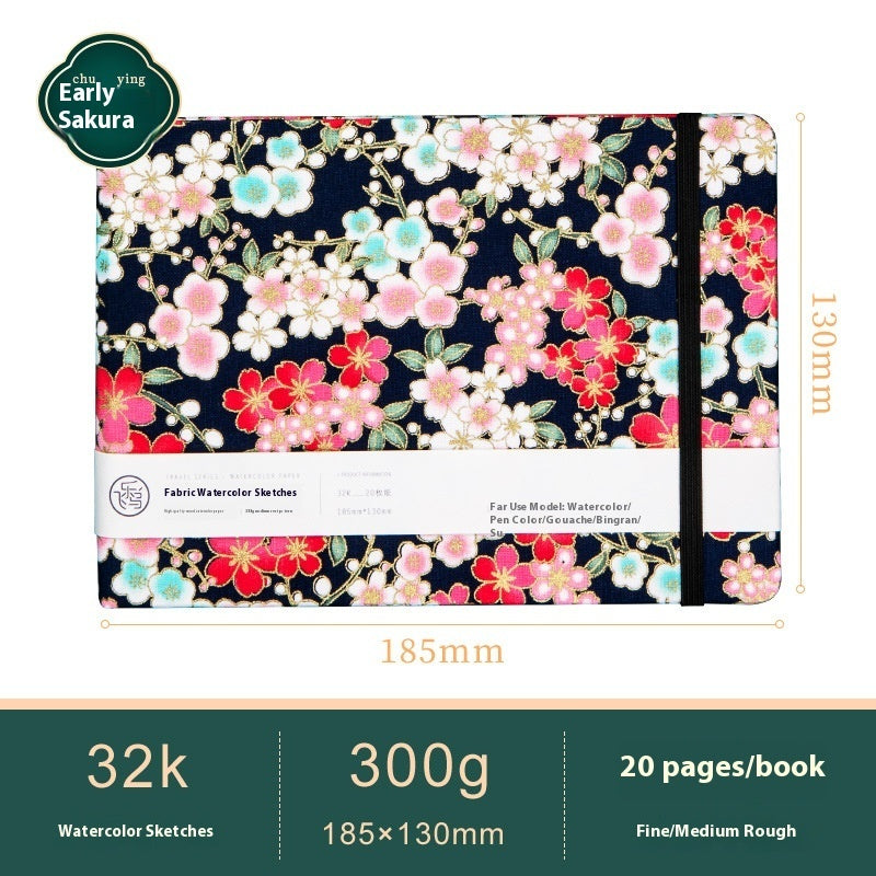 Feiluniao Watercolor Notebook Fabric Handmade Mini Portable Portable Character Sketch Hand Painted Graffiti Drawing Book - 图片 16