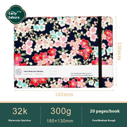 Feiluniao Watercolor Notebook Fabric Handmade Mini Portable Portable Character Sketch Hand Painted Graffiti Drawing Book - 图片 16
