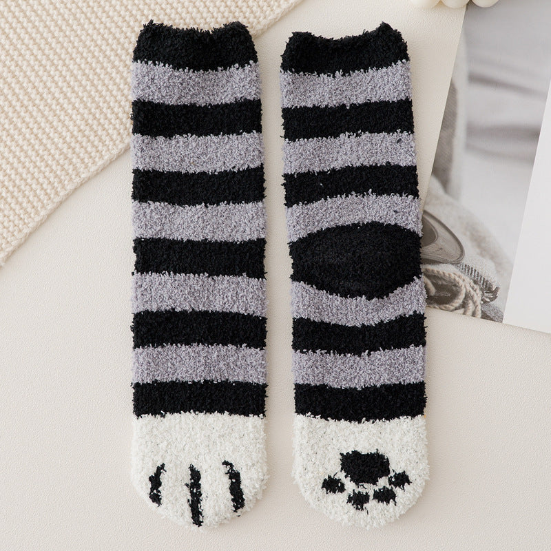 Coral Fleece Socks Women's Mid-calf Length Winter Thickened Fleece Warm Cat's Paw Socks fe345397 90fe 4002 a14e 0aa84ac8608e
