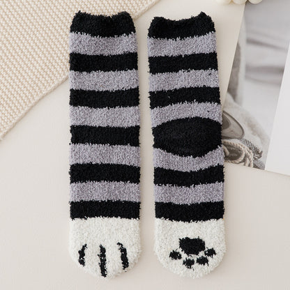 Coral Fleece Socks Women's Mid-calf Length Winter Thickened Fleece Warm Cat's Paw Socks fe345397 90fe 4002 a14e 0aa84ac8608e