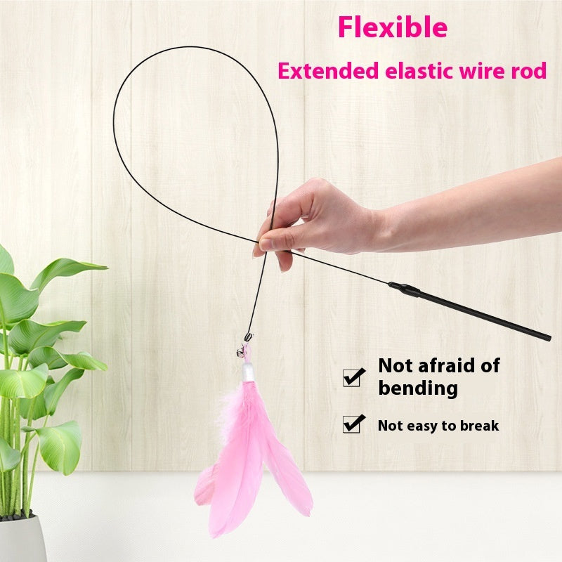 Cat Teaser With Bell Long Brush Holder Suction Cup Self-Hi Bite-resistant Feather fe4b68d3 e011 4798 8322 d6e3bc8147e4 trans