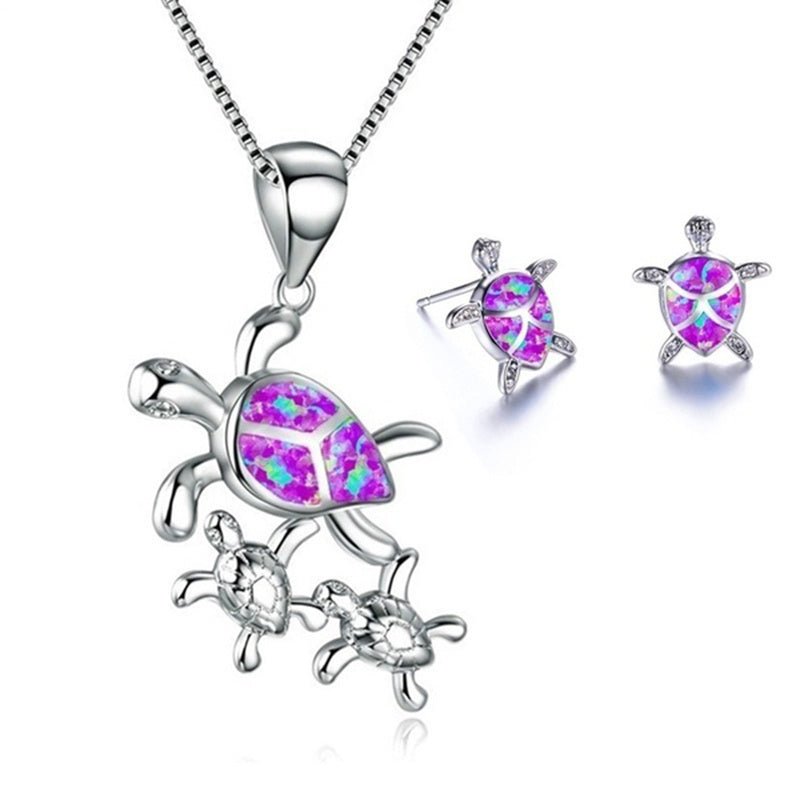 Fashion Opal 5 Colour Turtle Necklace Earrings Set fe8c066f 8801 4446 a859 590018b1469b