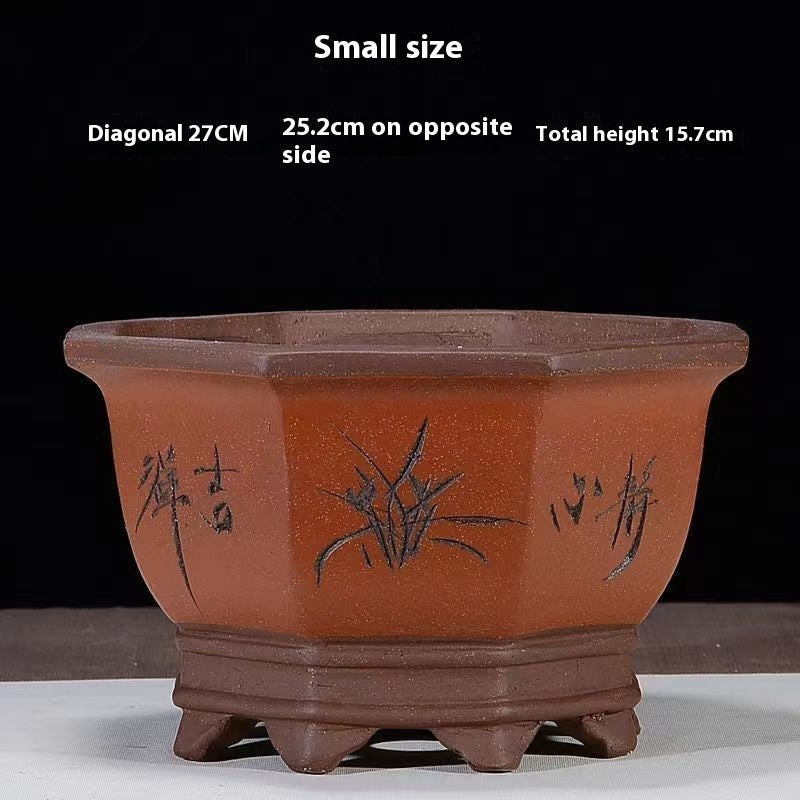 Purple Sand Flowerpot Breathable Bonsai Pot Orchid Pots Banyan Potted Green Radish fe91523a b7b6 428b 8d77 dfea0c46c592
