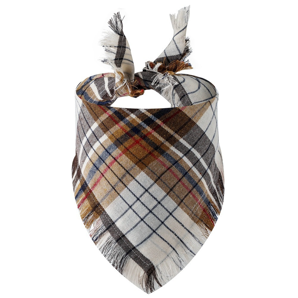 Plaid Tassel Triangle Scarf Pet Dog Pet fe9eaf32 255a 435b bf4d 67f8f752094e