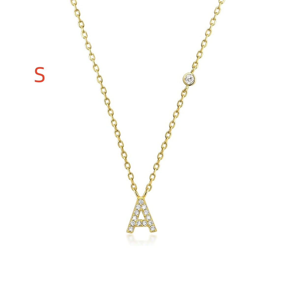 Fashion Jewelry Luxury Gold Color A-Z 26 Letters Necklace CZ Pendant For Women Cute Initials Name Necklace Fashion Party Wedd
