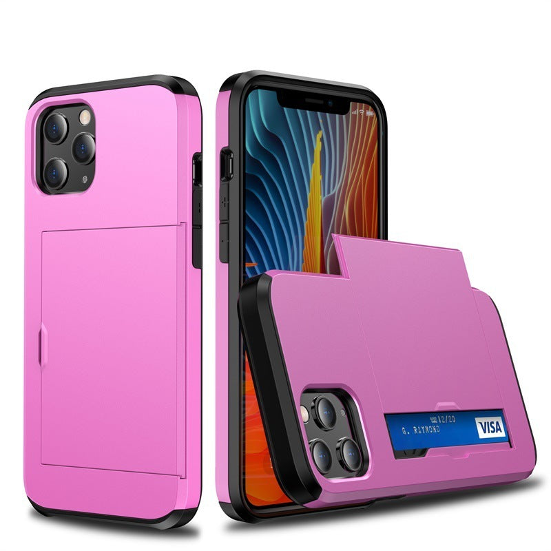 Mobile Phone Case Sliding Cover Card Two-in-one Anti-drop Wallet Protective Wallet Credit Card Holder fea293f8 6c0d 48e3 9e76